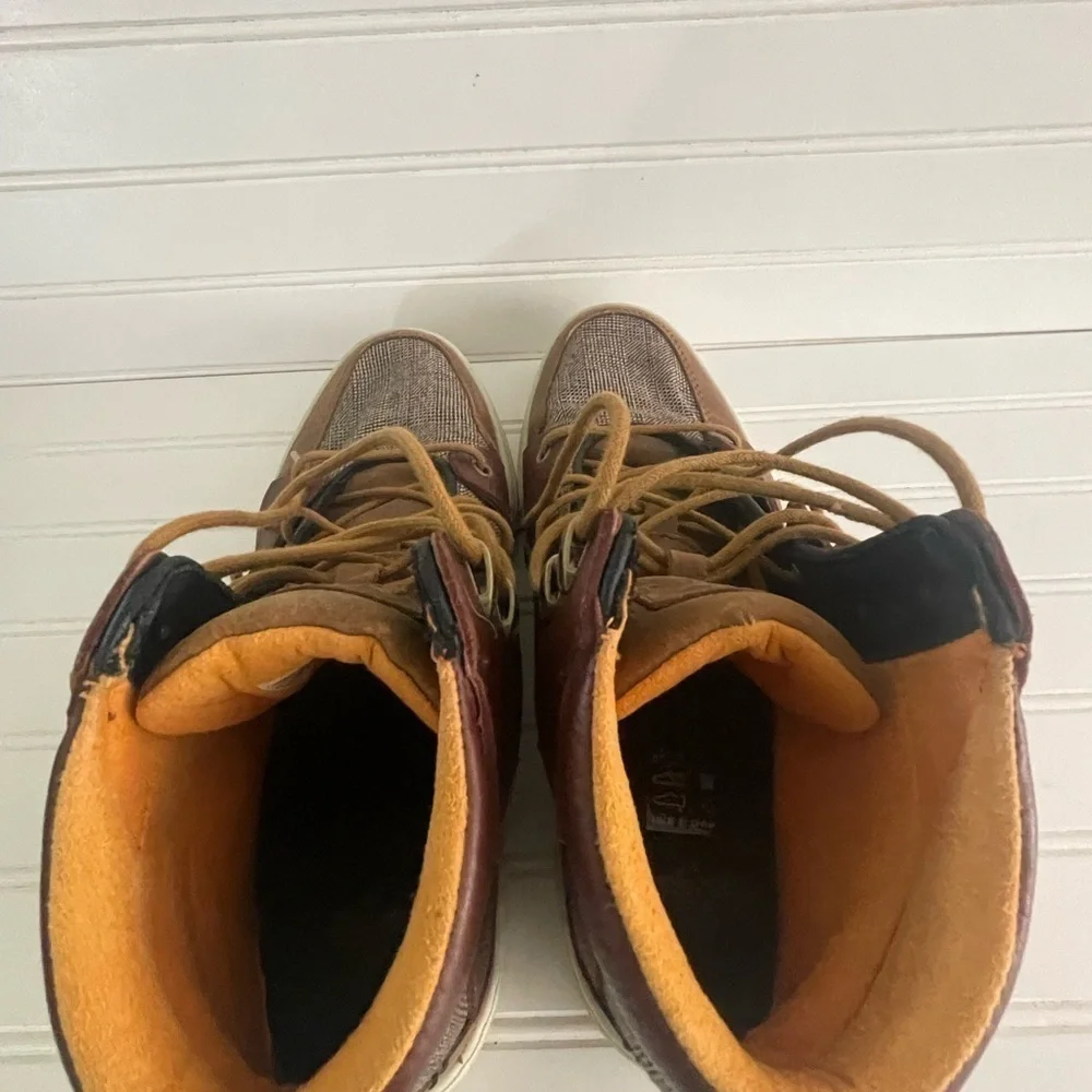 Creative Reaction Spero Mens Size 10.5 Brown Tweed Leather Sneaker Shoe